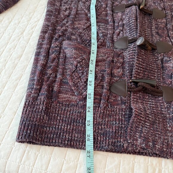 Gap Womens Toggle Cardigan Sweater Medium Maroon Multi Knit - Picture 8 of 9